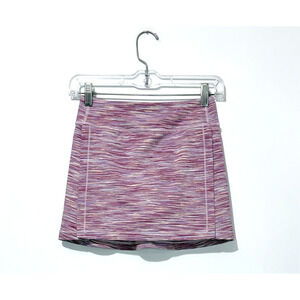 Athleta Girl Goal Getter Skort M 8-10 Pink Space Dye Pocket Skirt Shorts Logo